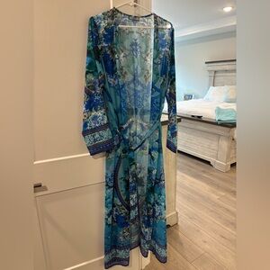 Floral Blue Sheer Kimono